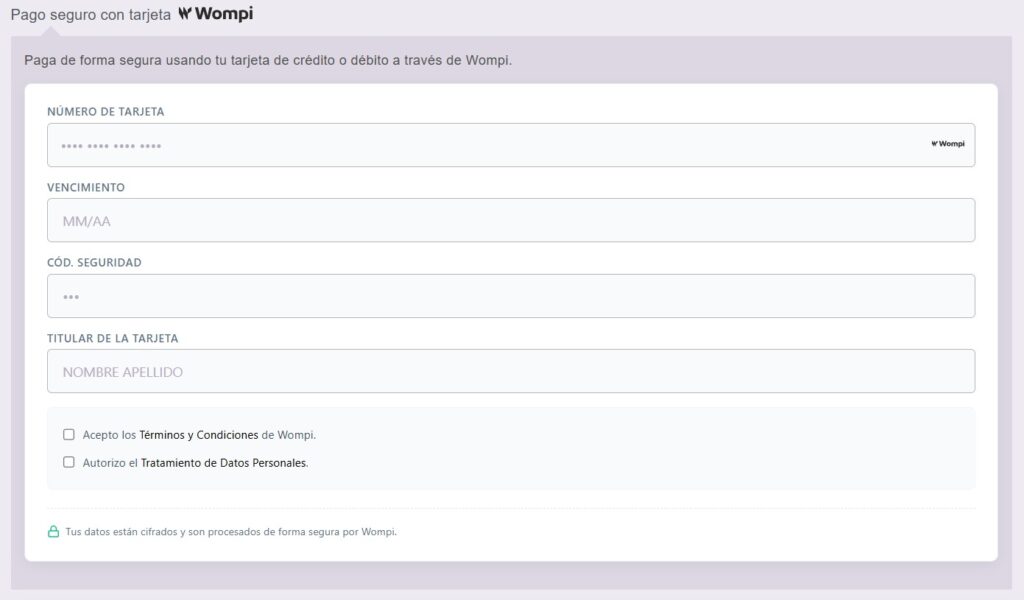 Wompi tarjeta Woocommerce